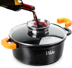 Olla de granito con tapa de vidrio Terruna Aroma 20 cm, 2,1 l