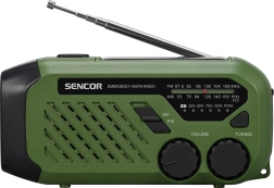 Radio portátil de emergencia AM/FM con linterna LED y alimentación solar