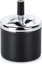 Cenicero metálico giratorio con cierre negro 9,5 × 13 cm