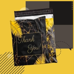 Sobres postales de plástico para mensajería 255 × 370 mm, negros con la inscripción Thank You, 50 uds
