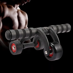 Rueda abdominal con esterilla para las rodillas, 4 ruedas