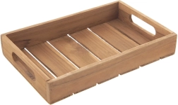 Bandeja de servir de madera de teca 26 × 18 cm