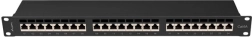 Panel de parcheo de 24 puertos, 1U, Cat 6A, negro