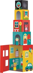Torre de cubos casitas con figuritas Petit Collage