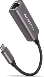 AXAGON adaptador Ethernet gigabit USB‑C, instalación automática, metálico, gris titanio
