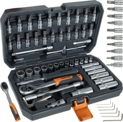 Juego de herramientas en maletín 56 pzs BIGSTREN 1/4" con carraca y vasos