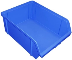 Caja apilable inclinada 150 × 100 × 70 mm, plástico, azul