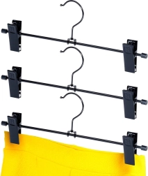 Percha metálica negra con pinzas – juego de 3 unidades