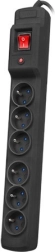 Regleta alargadora con protección contra sobretensiones Multi M6, 6 tomas, 10 m, negra