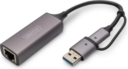 Adaptador Digitus USB-C a USB-A a RJ45 2.5 Gigabit Ethernet