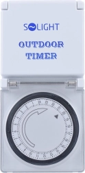 Interruptor temporizador mecánico para exteriores Solight, 24 horas