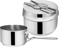 Fiambrera turística de acero inoxidable de 3 piezas 1,5 l + 900 ml