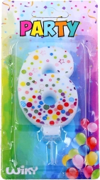 Vela de fiesta número 6 con lunares