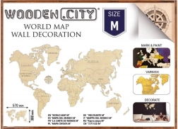 Mapa del mundo de madera M 57 × 38 cm WOODEN CITY