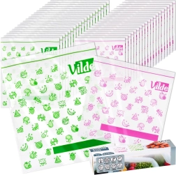 Bolsas con cierre zip para alimentos 20,5 × 21 cm y 24 × 29 cm, 40 uds.