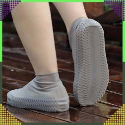 Fundas de silicona impermeables para zapatos con suela antideslizante, talla S, gris