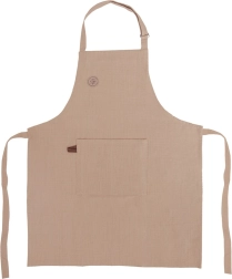 Delantal de cocina de algodón con lazos, beige