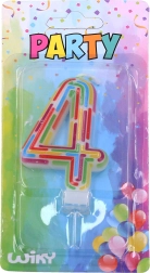 Vela de fiesta para tarta número 4 – rayas