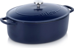 Asador ovalado de hierro fundido esmaltado 6 l con tapa