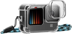 Funda protectora con tapa de lente y correa para el cuello para GoPro Hero 9 / 10 / 11