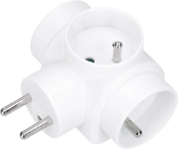 Solight adaptador para enchufe con 3 tomas, blanco