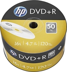 HP DVD+R 16× 4,7 GB, paquete de 50 uds