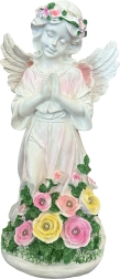 ángel solar de jardín con iluminación LED – figura decorativa y portavelas