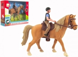 Caballo de plástico con jinete – set de equitación para niños 15 cm