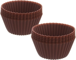 Moldes de silicona para muffins marrones SILLINIE, 12 uds.