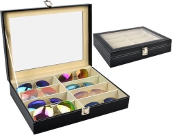 Organizador para gafas con tapa de vidrio, 8 compartimentos SOULIMA