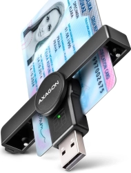 Lector plegable de bolsillo de tarjetas con chip e ID USB‑A AXAGON PocketReader