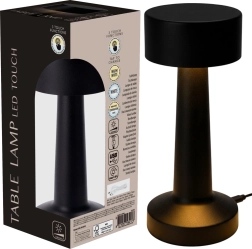 Lámpara de mesa LED negra 21 cm