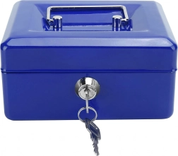 Caja de caudales metálica para efectivo, monedas, billetes y documentos con llave
