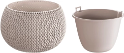 Maceta Splofy Bowl con inserto de 29 cm, color mocca