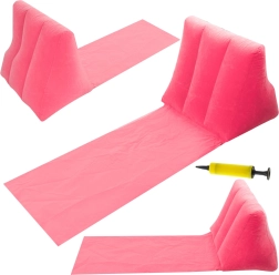 Colchoneta de playa inflable con respaldo y almohada – Rosa
