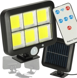 Lámpara solar con sensor de movimiento y crepuscular 120 LED