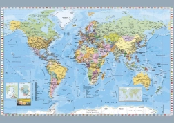 Puzle Dino mapa política del mundo, 1000 piezas