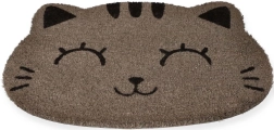 Felpudo de entrada con gato gris