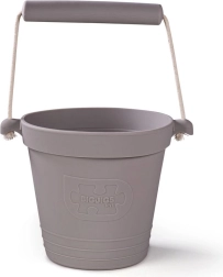 Cubo de playa de silicona gris oscuro BIGJIGS TOYS