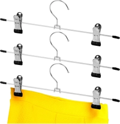 Perchas metálicas con pinzas para pantalones, 3 uds.