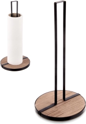 Soporte de cocina para rollo de papel LINE, metal negro, 32,5 cm