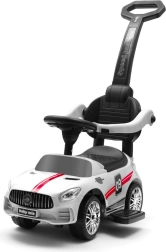 Correpasillos infantil con barra de empuje y sonidos BABY MIX Racer – blanco