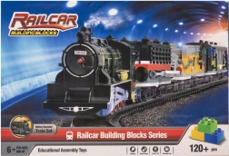 Juego de construcción con tren grande: 120 piezas con luz y sonido