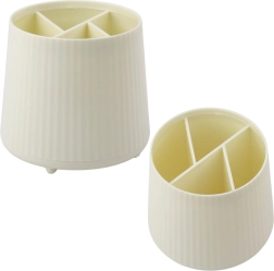 Organizador multifuncional para cosméticos y material de oficina beige
