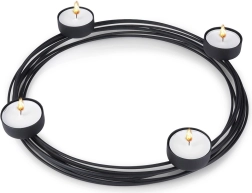 Candelabro metálico negro para 4 velas Home Styling Collection
