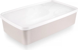 Caja de plástico para alimentos con tapa 2 l beige