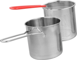 Mini olla con cesta de freír de acero inoxidable