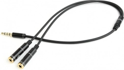 Adaptador de audio 3,5 mm 4 pines a 2× 3,5 mm (auriculares + micrófono), 0,2 m