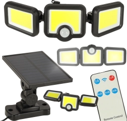Foco LED solar 3 en 1 con sensor de movimiento y crepuscular