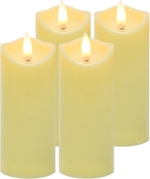 Velas LED para farolillos 12,5 × 5 cm, juego de 4 uds RUHHY